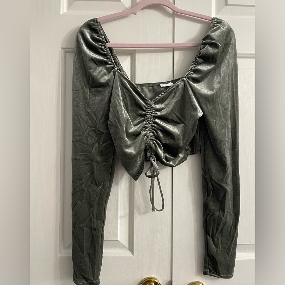 Elegant Green Ruched Women's Top